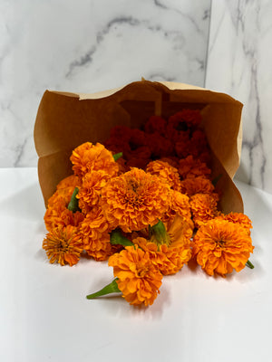 Marigold Heads Only-Orange